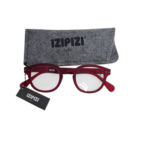 Izipizi Unisex Reading Glasses  LMS#C C04  +1.00/PD =61mm Red Frames New - Picture 1 of 8